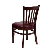 Emma+Oliver Vertical Slat Back Wooden Restaurant Dining Chair