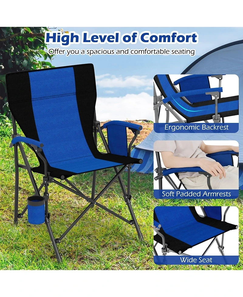 Mecale Portable Folding Oxford Cloth Camping Chair with Cup Holder and Side Pocket