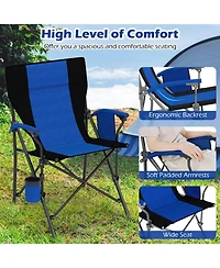 Mecale Portable Folding Oxford Cloth Camping Chair with Cup Holder and Side Pocket