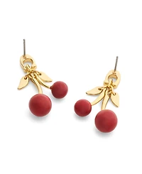 Coach Red Signature C Cherry Drop Earrings