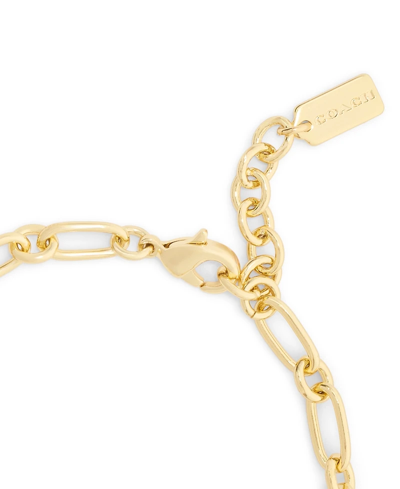 Coach Faux Stone Signature Cherry Charm Link Bracelet