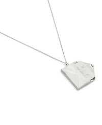 Coach Antique Silver Runway Envelope Pendant Necklace