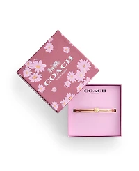 Coach Light Green Signature C Heart Enamel Bangle Boxed Bracelet