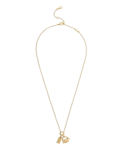 Coach Gold Signature Charm Pendant Necklace