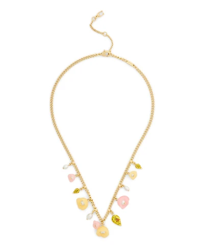 Coach Faux Stone Floral Statement Bib Necklace