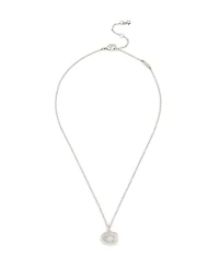 Coach Rhodium Signature C Lucite Pendant Necklace