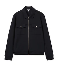 Reiss Men's Premium Interlock Zip-Through Overshirt