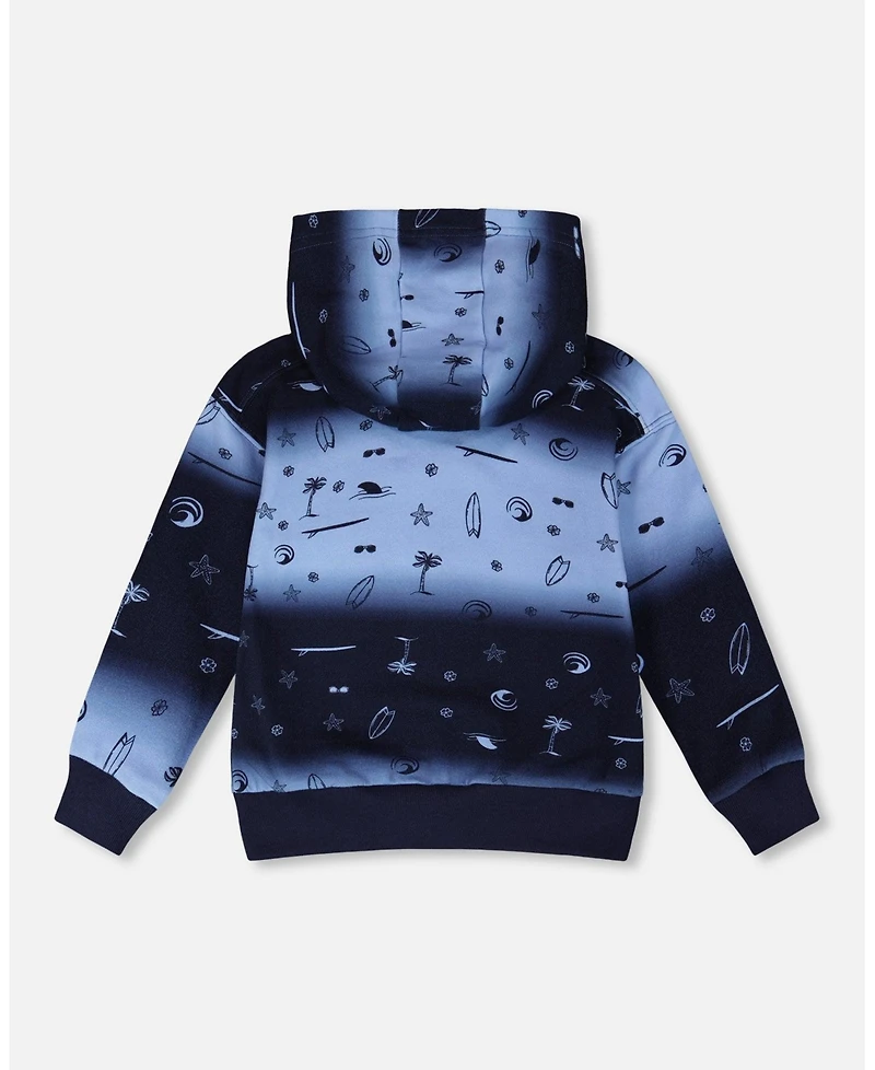 Deux par Deux Boy Hooded French Terry Cardigan - Child