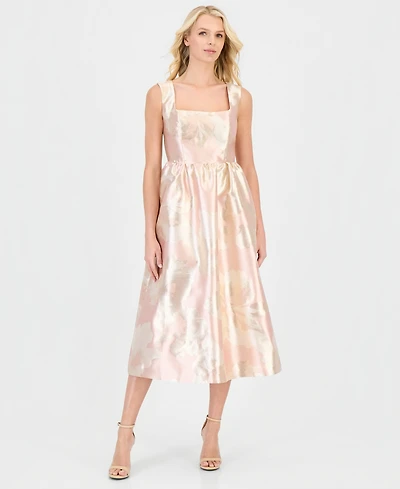 Anne Klein Women's Square-Neck Open-Back Midi Dress