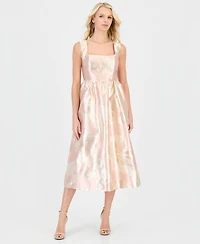 Anne Klein Women's Square-Neck Open-Back Midi Dress