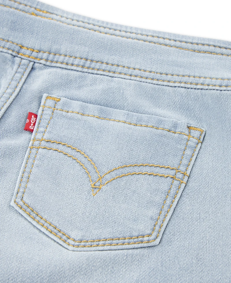 Levi's Girls' Toddler 2T-4T Dobby Pull-On Wide Leg Jeans