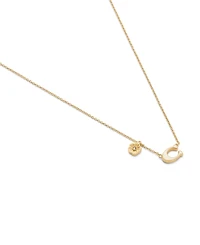 Coach Faux Stone Signature C Tea Rose Necklace