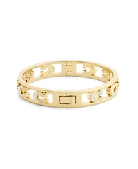 Coach Black Signature C Enamel Openwork Bangle Bracelet