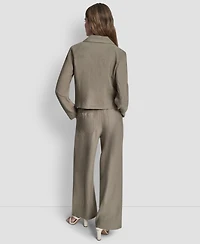 Dkny Women's Zipper Detailed Crinkle Jacket