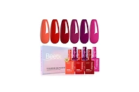 Beetles Red Gel Nail Polish Winter Gel Polish Set 6 Colors