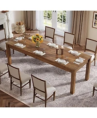Tribesigns 78.7" Large Dining Table for 6 8 10, Solid Wood Rustic Kitchen Table, Modern Farmhouse Rectangular Dining Desk, Wood Brown