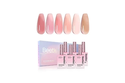 Beetles Nude Pink Gel Nail Polish Set 6 Colors