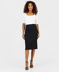 Kasper Women's Below-the-Knee Stretch Pencil Skirt, Regular & Petite Sizes