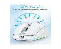 Risokeys Dual-Mode Wireless Mouse-(2.4G & Bluetooth 5.1), 2400 Dpi Adjustable, Silent Click, Type-c Rechargeable