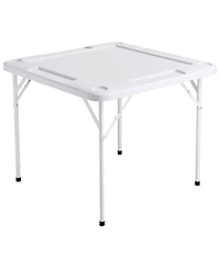 Sugift Folding Mahjong Domino Table with Green Top and Cup Holders