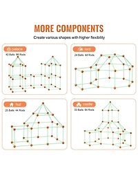 Sugift 140-Piece Glow Fort Building Kit, Stem Construction Toys