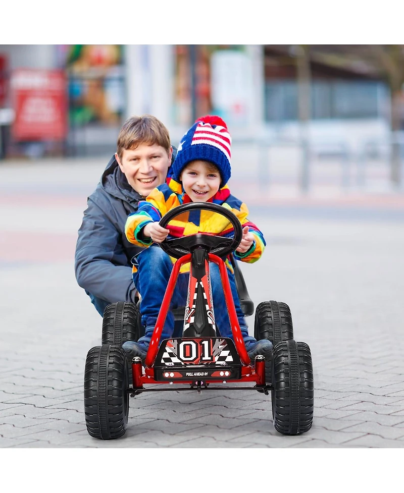 Givimo 4 Wheel Pedal Powered Ride On Car with Adjustable Seat