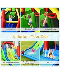 Skonyon Inflatable Water Slide with Ocean Balls for Kids without Blower