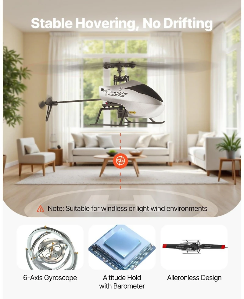 Sugift Single Propeller Rc Helicopter with 39 Min Flight Time