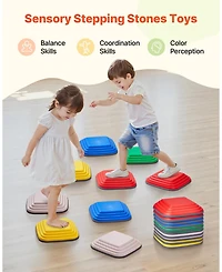 Sugift 10-pc Large Balance Stepping Stones Set, Non-Slip 220 lb Capacity
