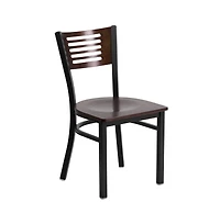Emma+Oliver 2 Pack Decorative Slat Back Metal Restaurant Chair