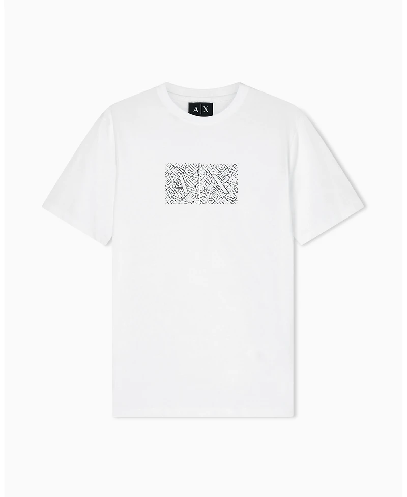 A|X Armani Exchange Men's Short Sleeve Jersey Printed Box Logo T-Shirt