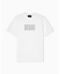 A|X Armani Exchange Men's Short Sleeve Jersey Printed Box Logo T-Shirt