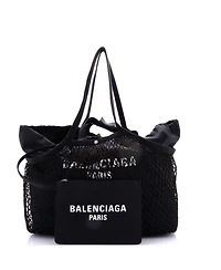 Pre-Owned Balenciaga Medium 24/7 Drawstring Tote Mesh and Canvas