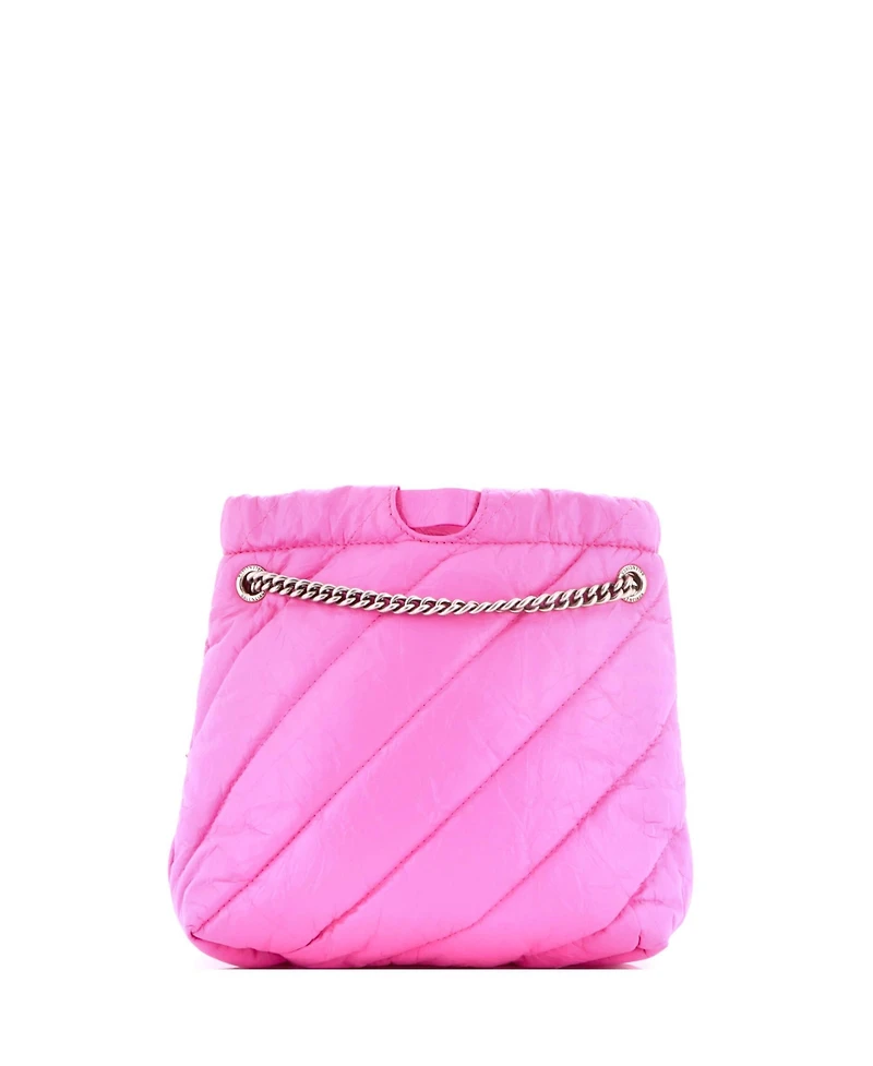 Pre-Owned Balenciaga Xs Crush Chain Tote Quilted Crushed Calfskin