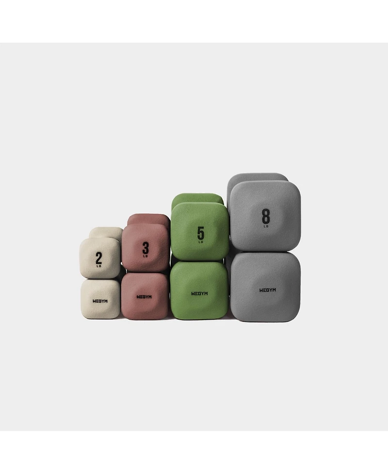 WeGym SafeGrip Dumbbells Lower Set with Light Rack - 2, 3, 5