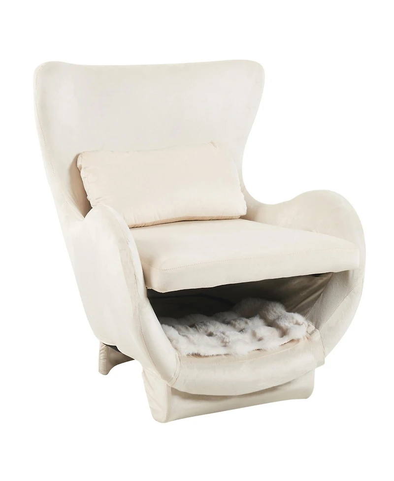 Aostirmotor Modern Velvet Accent Chair - Pet-Friendly 2-in-1 Lounge for Living Room & Office