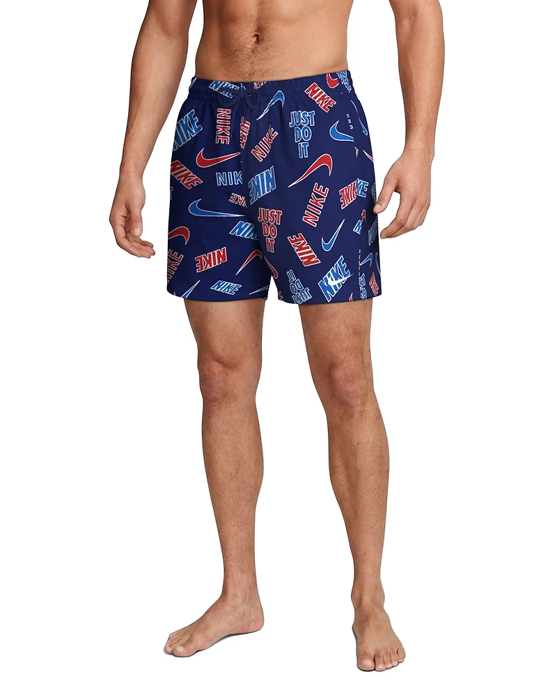 Nike Men's 5" Breaker Multi Logo Print Volley Swim Shorts