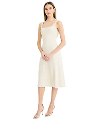 Luxely Women's Sleeveless Square Neck Midi Dress