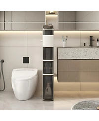 Volenca Narrow 6-Tier Bathroom Cabinet with Drawers and Built-In Tissue Box