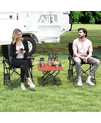 Mecale Portable Folding Oxford Cloth Camping Chair with Cup Holder and Side Pocket