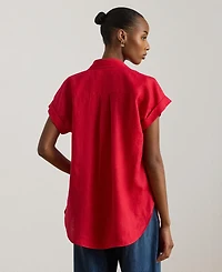 Lauren Ralph Dolman-Sleeve 100% Linen Shirt