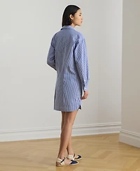 Lauren Ralph Women's Striped Collared Shirt Dress