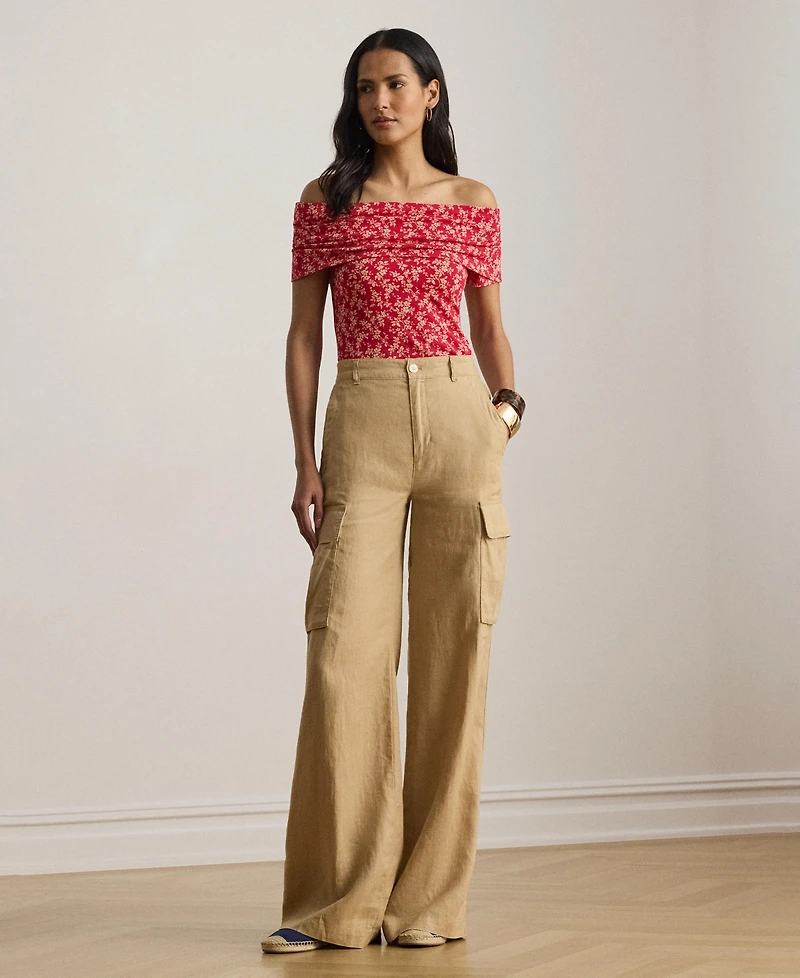 Lauren Ralph Women's Floral Print Off-The-Shoulder Top