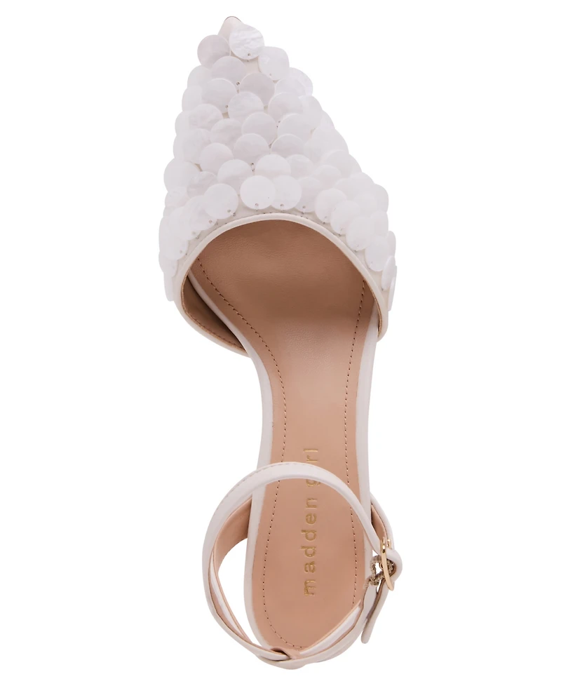 Madden Girl Women's Flora-s Pailette Embellished Pointed Toe Two-Piece Pumps