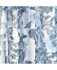 Lush Decor Tanisha Sheer Window Curtain Panels 38"W x 63"L Navy & White - Floral Curtains for Living Room - Sheer Curtains for Bedroom