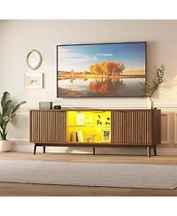 Gaomon 63" Modern Tv Stand with Storage, Adjustable Shelf, Power Outlet & Usb Ports – Entertainment Center for Living Room