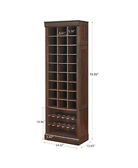 Homfan 10-Tier Freestanding Shoe Cabinet, 27 Cubbies and Tall Boots Storage, for Entryway, Hallway