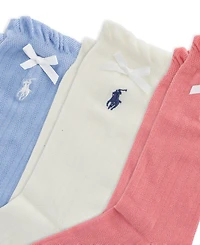 Polo Ralph Lauren Girls' 4-11 Ribbon Pointelle Socks, 3-Pack