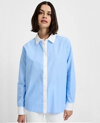 French Connection Women's Collared Neck Poplin Shirt