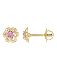 Macy's Pink Cubic Zirconia Stud Earrings in 14k Yellow Gold